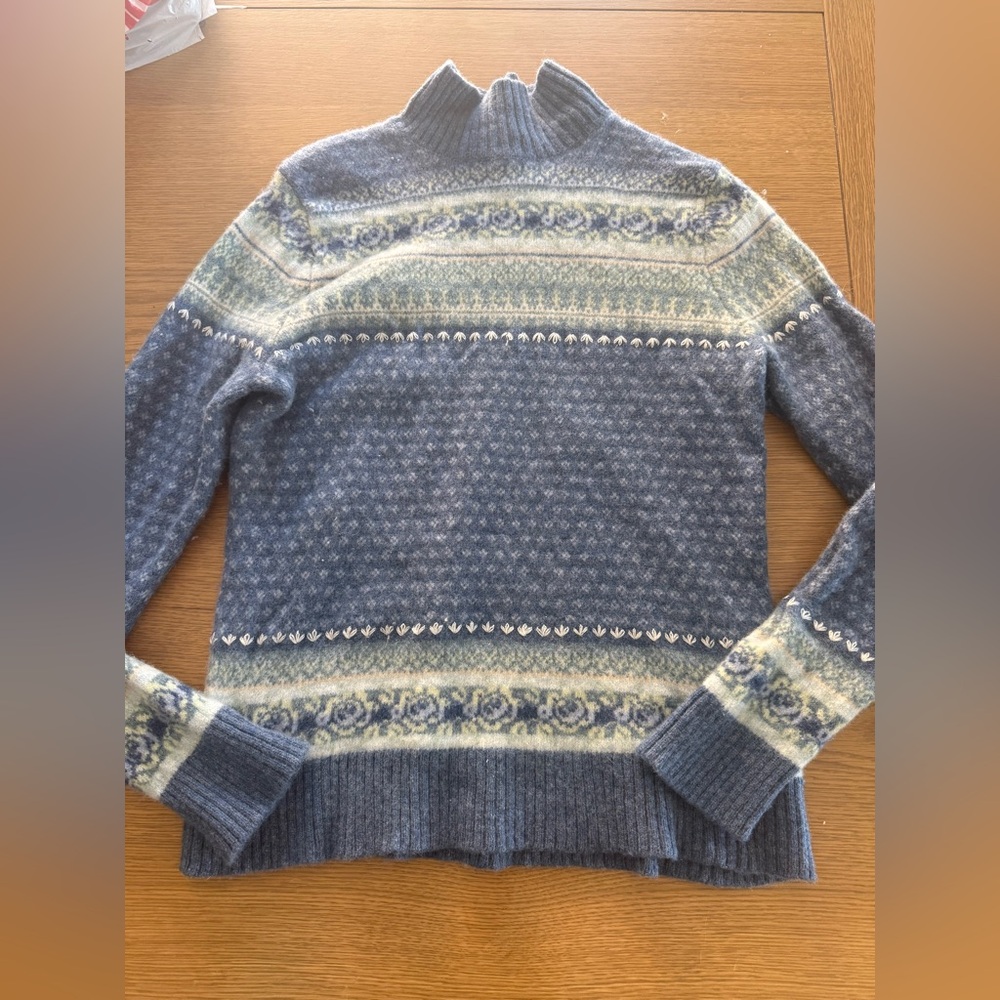 L.L. Bean Soft Blue Wool Sweater